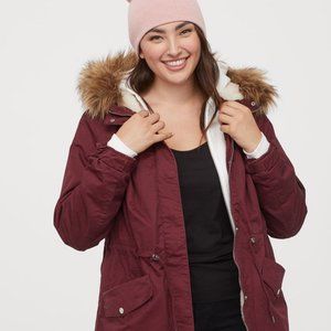 Divided by H&M Maroon Lined Coat NWOT size US 6